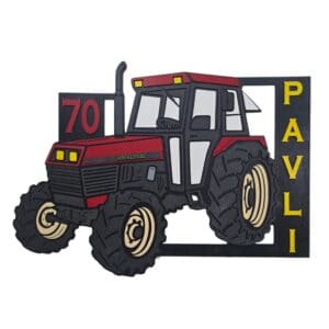 Leseni znak za obletnico traktor Universal